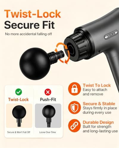 Massage Gun, 30 Speeds, 6 Heads, Quiet Deep Tissue Muscle Massager - Image 5