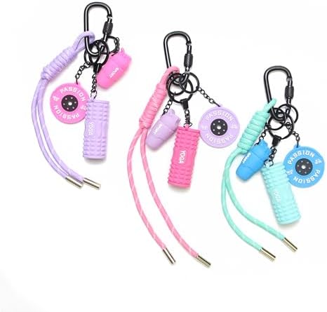 15PCS Fitness Yoga Keychain Set, Gym Accessories with Weight Plate Bottle Large Foam Roller Loops Clips for Keys Bags by HEYTRCO