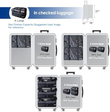 Grand Fusion Stow-N-Go Hanging Travel Shelves, Packing Organizer for Luggage. Carry on Closet for Suitcase. Expandable Packing Cube. Travel Essentials. (Black - XL, XL = (L) 17.7" x (W) 11.8") - Image 5