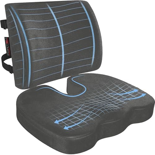 FORTEM Seat Cushion & Lumbar Support for Office Chair, Wheelchair, Car by FORTEM