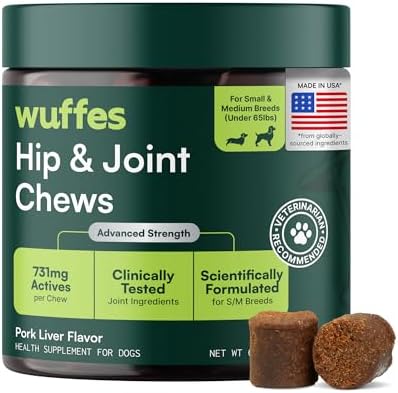 Wuffes Advanced Hip & Joint Chews for Small & Medium Dogs, Vet Recommended by Wuffes