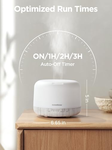 InnoGear 500ml Aromatherapy Diffuser for Home 10 Essential Oil Set, White - Image 6