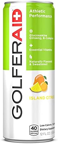 GOLFERAID Performance Blend, Up Your Golf Game, No Caffeine, Glucosamine, Turmeric, MSM, CoQ10, B-Complex,BCAAs and Electrolytes, 45 Calories, 100% Clean, Paleo, Vegan, 12-oz. cans (Pack of 4) by LIFEAID