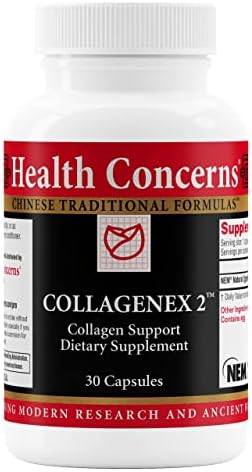 Health Concerns Collagenex 2 – Collagen Supplement for Joint Support & Flexibility – Natural Eggshell Membrane for Men & Women - Connective Tissue Support – Chinese Herbal Supplement - 30 Capsules by HealthConcerns