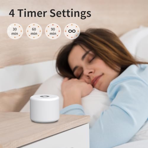 Mini Portable Sound White Noise Machine Baby Patter for Sleep with 30 Soothing Sounds for Baby Kids Adults 32 Volume Levels Sleep Soother Auto-Off Timer for Travel Home Office Privacy - Image 3