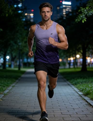 EZRUN Men's Quick Dry Workout Tank Top UPF 50+ Sweat-Wicking Gym Shirt - Image 2
