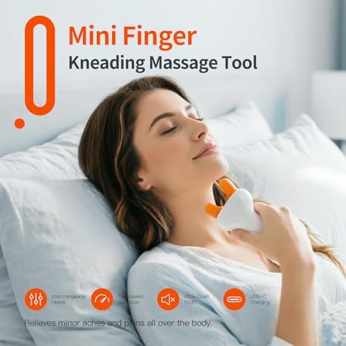 Rechargeable Mini Hand Massager for Finger, Travel Hand Knee Massage, 2 Adjustable Vibration Mini Massager for Finger, Foot, Neck, Type C - Image 2