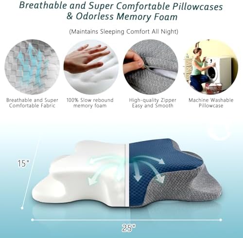 CHxxy Cervical Neck Pillow for Pain Relief Sleeping, Memory Foam Pillows - Image 6