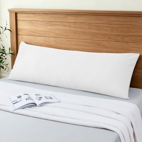 100% Egyptian Cotton 600 TC Waffle Weave Body Pillowcase with Zipper by ZaizaiHome