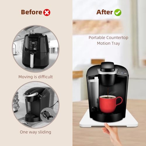 360°Rolling Tray Bamboo Kitchen Appliance Slider for Coffee Maker Pot - Image 3
