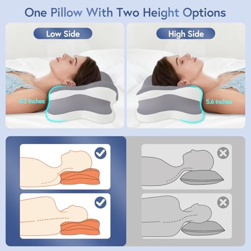 Ergonomic Cervical Memory Foam Pillow for Sleep Apnea Neck Support - Image 3
