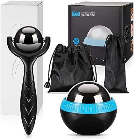 Tatuo Massage Ball Roller Manual Massage Ball for Heat and Ice Therapy Self Massage Tool for Deep Tissue and Sore Muscle Relief of Stiffness and Stress, Body, Neck, Back, Foot, Plantar by Tatuo