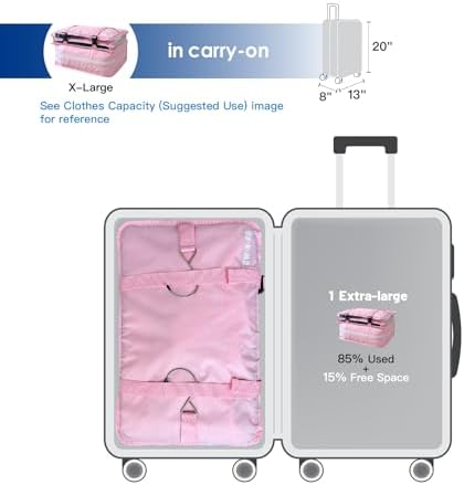 Grand Fusion Stow-N-Go Hanging Travel Shelves, Packing Organizer for Luggage. Carry on Closet for Suitcase. Expandable Packing Cube. Travel Essentials. (Pink - XL, XL = (L) 17.7" x (W) 11.8") - Image 3