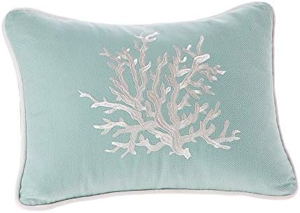 Harbor House Modern Design Decorative Pillow Hypoallergenic Sofa Cushion Lumbar, Back Support, Oblong 12" x 16", Coastline, Cotton Blue by HarborHouse