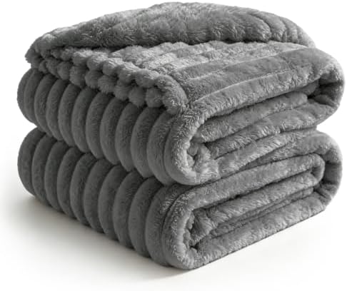 BEDELITE Ribbe Blankets Queen Size for Bed, Crey, 90"x90" by BEDELITE