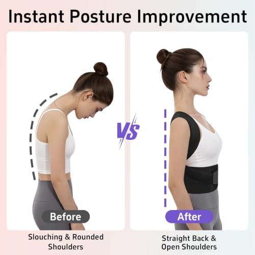 Posture Corrector for Women and Men Back Brace Upper Back Support Adjustable Breathable Shoulder Straightener Hunchback Correction Clavicle Back Pain Relief Comfortable Daily Wear Black Medium - Image 5