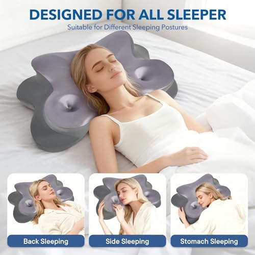 Cervical Pillow for Neck and Shoulder,Contour Memory Foam Pillow,Ergonomic Neck Support Pillow for Side Stomach Back Sleepers with Skin-Friendly Pillowcase - Image 2