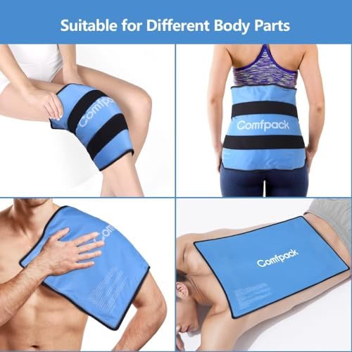 Comfpack XL Ice Pack for Injuries Reusable, 21.7 x 13 Flexible Hot Cold Pack with 3 Straps for Maximum Back and Full Body, Adjustable Cold Pack Wrap for Swelling, Bruises, Muscle Pain, Inflammation - Image 6