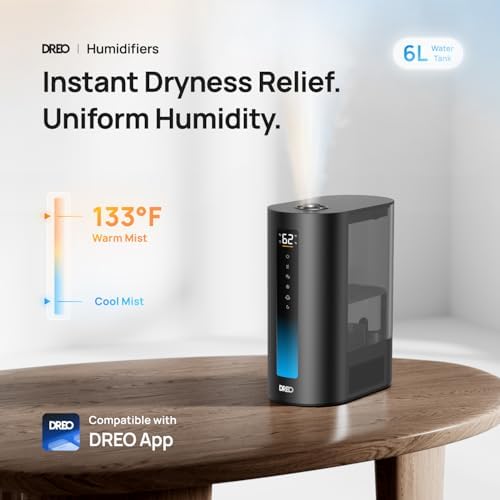 DREO 6L Smart Humidifiers for Bedroom, Warm & Cool Mist for Large Room - Image 2