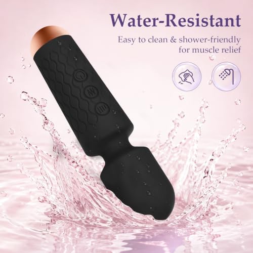 Upgraded Cordless Rechargeable Mini Handheld Massager, 20 Modes 8 Speeds, Premium Silicone, Black, On-the-Go Stress Away & Full Body Muscle Relaxation - Image 5