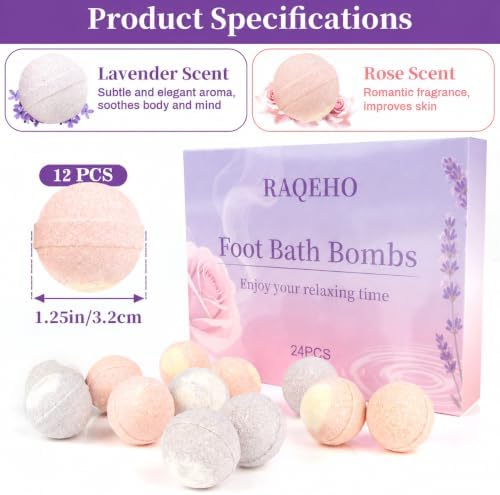 24PCS Foot Bath Bombs - Rose Lavender Aromatherapy Foot Bath Soak - Image 2