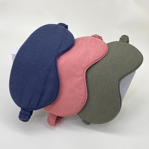 Sleep Mask Linen Eye Mask with Elastic Band,Comfort Sleeping Shade for Nighttime Sleeping, Traveling & Napping,Side Sleeper Eye Cover Cooling with Travel Bag Gift Package(Dark Olive) - Image 5