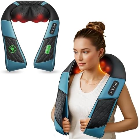 COMFIER Cordless Neck Shoulder Massager with Heat,Black Blue by COMFIER