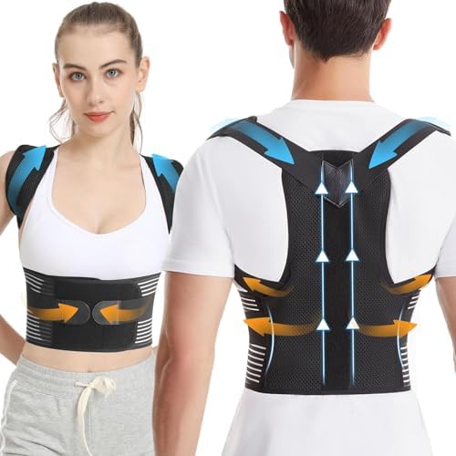 Back Brace Posture Corrector for Women & Men, Shoulder Straightener， Improve Posture Lumbar， Adjustable Full Back Support， Hunchback Correction, Upper and Lower Back Pain Relief, Scoliosis, Spine Corrector (Large) by Unknown