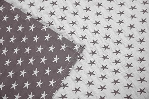 Sterling Creek Dawson Star Muslin Blanket Twin Three Layers Lightweight Breathable Cotton Gauzy Blanket for Adults, All Season (Twin, Gray) - Image 5