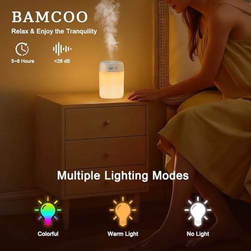 Plant Humidifier Indoor, 650ml Humidifier for Plants, White - Image 2