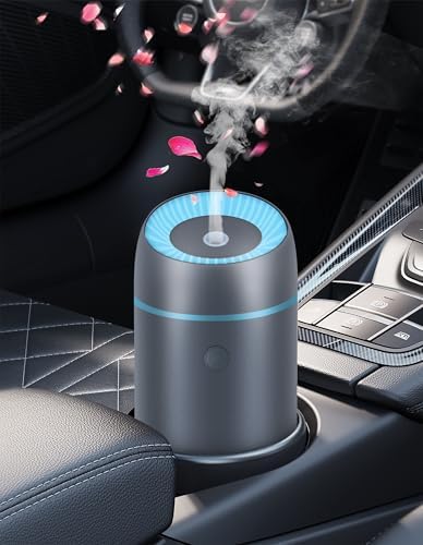 Portable Mini Ultrasonic Essential Oil Diffuser - 100ml USB Aromatherapy Humidifier with 7-Color LED Lights, Upgraded Aluminum Alloy Shell for Home, Office, Bedroom, Car & Small Spaces (Grey) by szyuwolf