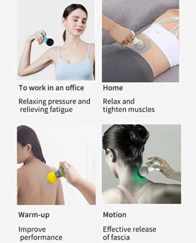 Mini Massage Gun, Portable Mini Massager USB Charging Electric Handheld Personal Massager with 6 Speed Vibration, Deep Tissue Muscle Massager Fascia Gun for Relaxation Muscles Relief Pain (Green) - Image 5