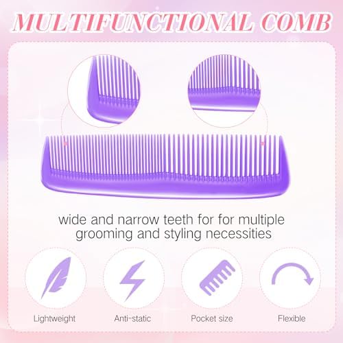 Epakh 12 Hair Brush Comb Set Wet Detangling Mini for Travel, Bright Color - Image 6