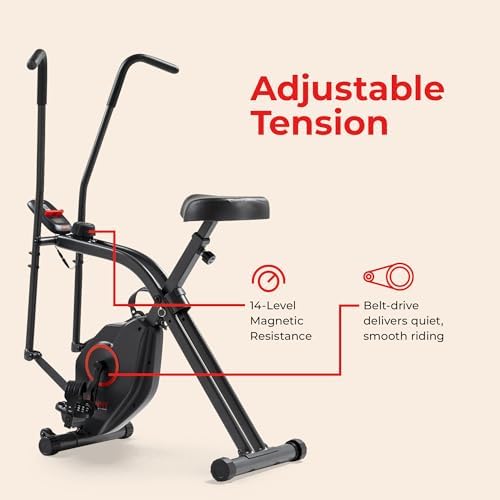 Sunny Health & Fitness Smart Foldable Magnetic X-Bike, Low-Impact Workouts - Image 4