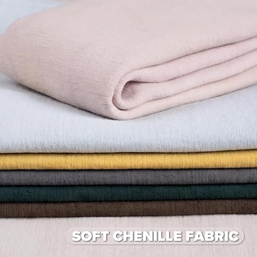 FUTEI Pack of 2 Chenille Throw Pillow Covers 12x20 Inch, Mustard Yellow - Image 2