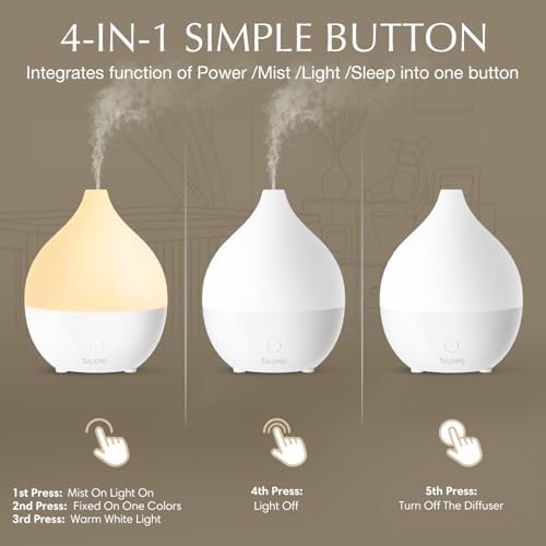 SALKING Essential Oil Diffuser for Home, 100ml Small Aromatherapy Diffuser - Image 4