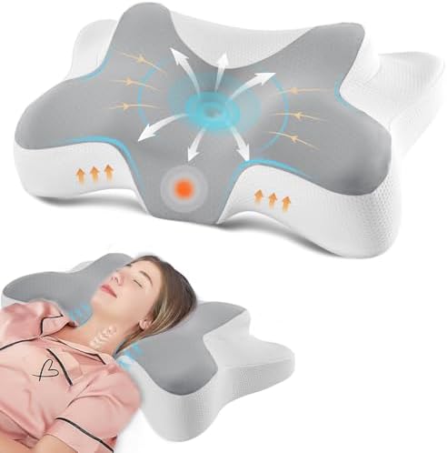 DONAMA Cervical Neck Pillow for Pain Relief,Odorless Contour Memory Foam Pillows with Cooling Pillowcase Cozy Sleeping, Orthopedic Ergonomic Bed Pillows for Side Back Stomach Sleepers by DONAMA