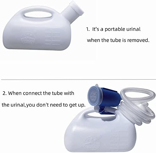 3000ML Large Male Urinal,YUMSUM Urinals for Men (White with Hose) - Image 3