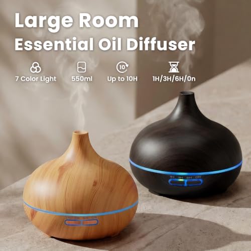 Hanolly Essential Oil Diffuser for Home 500ML (Wood) - Image 6