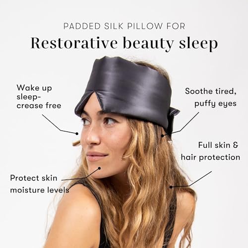 DROWSY Silk Sleep Mask - Face-Hugging, Padded Cocoon for Luxury Sleep in Total Darkness - 100% Pure Mulberry Silk (Moonlight Shadow) - Image 3