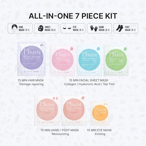 Naisture x Frida Kahlo 15 Min Pamper Me Kit Korean Spa Skincare Gift Set for Women - Head to Toe with Hair, Face, Eye, Hand, Foot Masks & Bonus Item (8 pcs) - Image 3