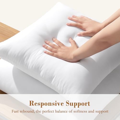 puredown® Euro Pillow Inserts, Pack of 1, 26x26 Inch Fluffy Soft Throw Pillow Inserts Filled with Plump Stuffer, Square Decorative Pillows for Couch, Sofa, Bed and Home Decor - Image 3