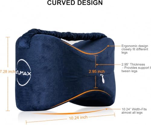 Knee Pillow for Side Sleepers - Relief from Sciatica Pain, Back/Leg Pain, Pregnancy, Hip and Joint Pain Memory Foam Leg Pillow + Free Sleep Mask and Ear Plugs - Image 6