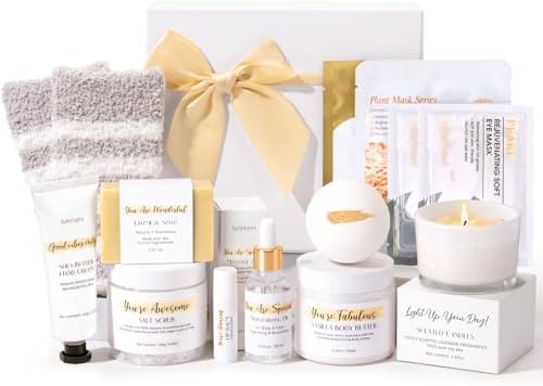 Spa Gifts for Women 13Pcs Mothers Day Gifts Happy Birthday Gift Baskets, Christmas Relaxing Home SPA Kit Bath Set Self Care Package Thank You Box for Mom Her Sister Teacher Friends Friendship by SuhctuptxAccompanyUInLife