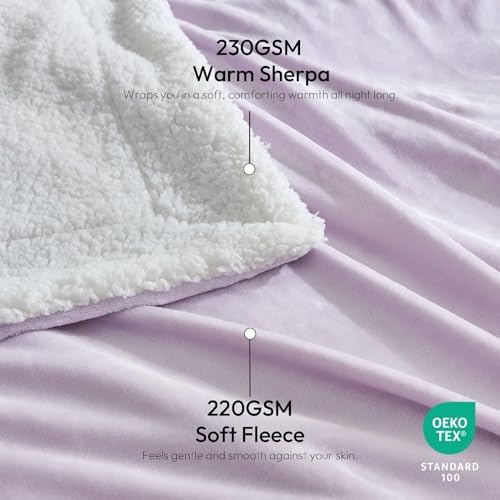 NANPIPER Warm Sherpa Blanket for Couch, Soft Fleece for Winter, Fuzzy Plush Small Throw Gift for Baby, Lavender 30x40 Inches - Image 2