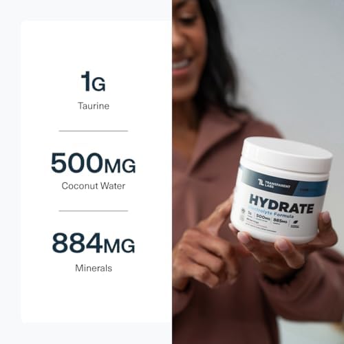 Transparent Labs Hydrate Sugar Free Electrolytes Powder - Hydration Powder Electrolytes Naturally Flavored & Sweetened w Stevia w Coconut Water, Taurine, & Potassium - 40 Servings, Arctic Freeze - Image 5