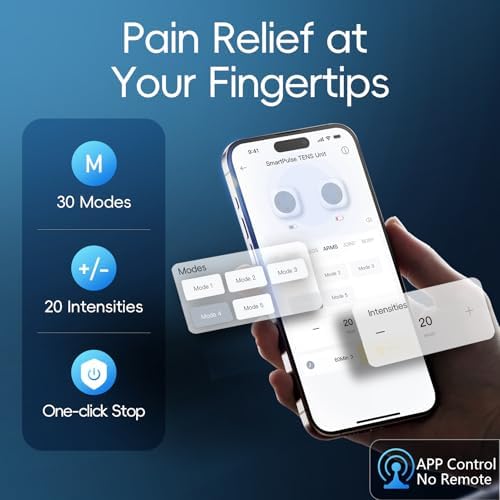 Comfytemp Transcutaneous Electrical Nerve Stimulator, Wireless TENS Unit Muscle Stimulator for Pain Relief, Rechargeable Portable TENS Unit Machine with Two Hosts for Back, Shoulder, Waist, Leg, Arm - Image 2