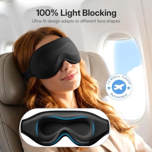 LitBear Sleep Mask for Lash Extension, Blackout Sleeping Mask for Women Men - Image 4