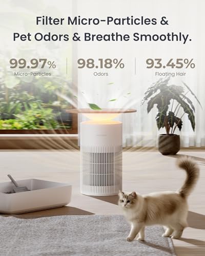 SwitchBot Air Purifier for Home Large Room, Matter, Up to 3620 ft², Air Purifier for Wildfire Smoke, Pets, Odors, 20dB, Washable Pre-filter, Pet Mode, RGB Light, Work with Alexa, HomeKit, Google Home - Image 6