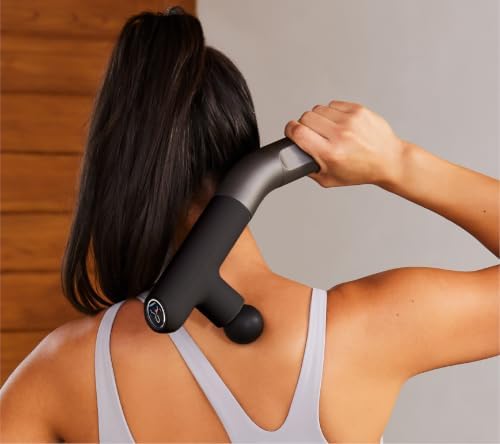 Sharper Image PowerBoost Reach Massage Gun| Guided Massage Program| iOS Android Apple Watch App| Hot + Cold Therapy| Touchscreen| Extension Handle| Deep Tissue Percussion Massager| Gifts for Men Women - Image 4